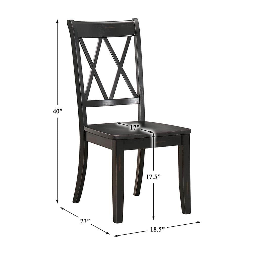 NicBex Set of 2 Transitional Style Dining Chair Kitchen Upholstered High Backrest Side Chair for Dining Room,Black