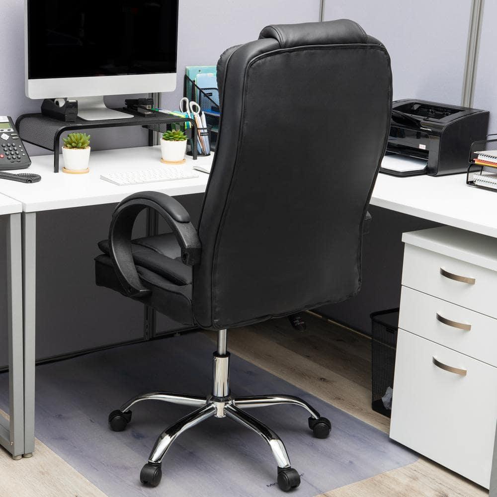 Mind Reader Executive Office Chair with Headrest, Height Adjustable, Desk Chair, Office, 23"L x 25"W x 45-49"H