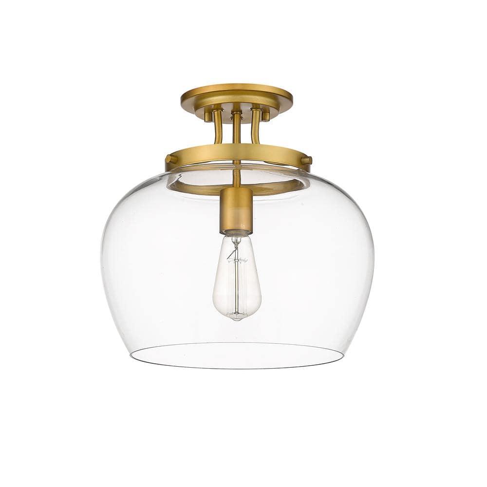Z-Lite Joliet 1 - Light Semi-Flush Mount in  Olde Brass