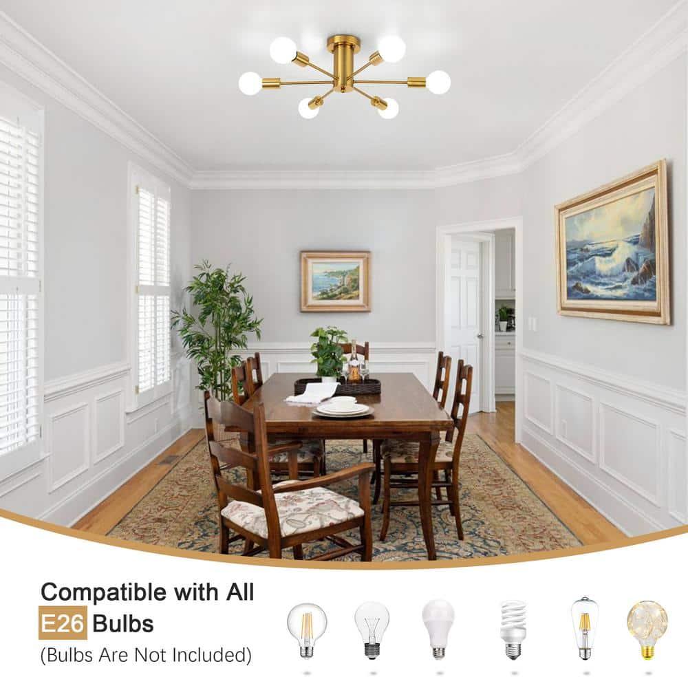 Sevin 6 - Light 25.2'' Sputnik Cylinder Flush Mount