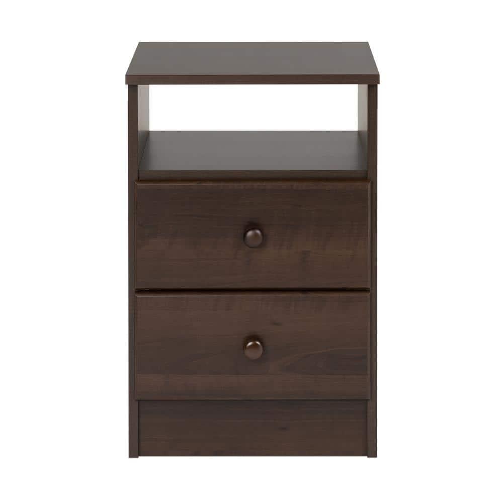 Astrid 2 Drawer Nightstand Espresso Brown - Prepac