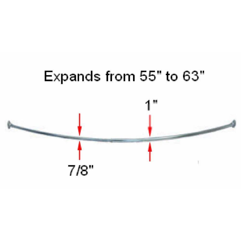 Design House  63" Adjustable Curved Fixed Shower Curtain Rod