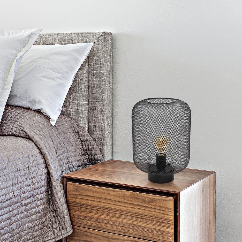 Metal Mesh Industrial Table Lamp Black - Simple Designs: ETL Listed, No Assembly Required