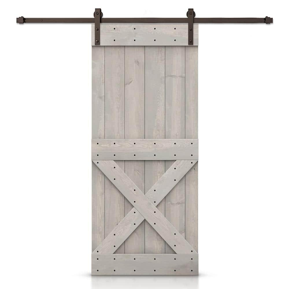 Calhome 84'' Solid Wood Barn Doors Painted