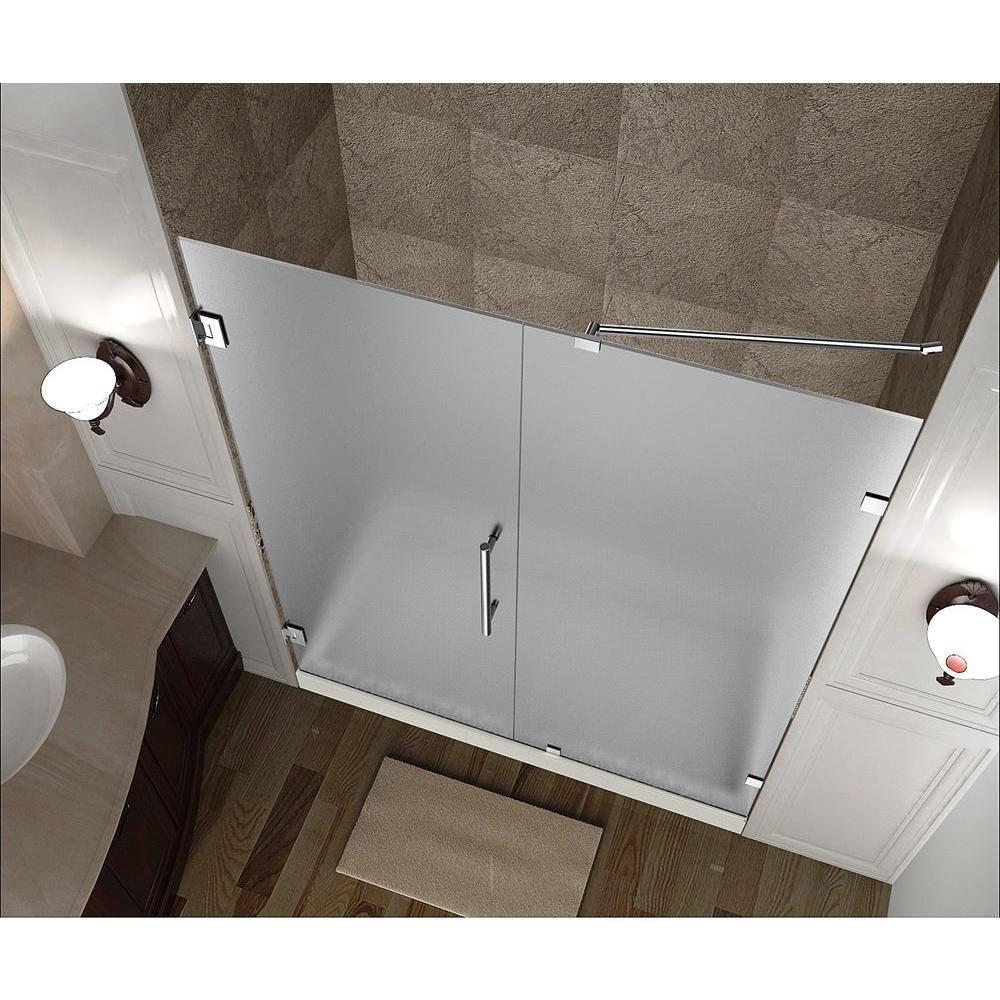 Nautis 56" x 72" Hinged Completely Frameless Shower Door