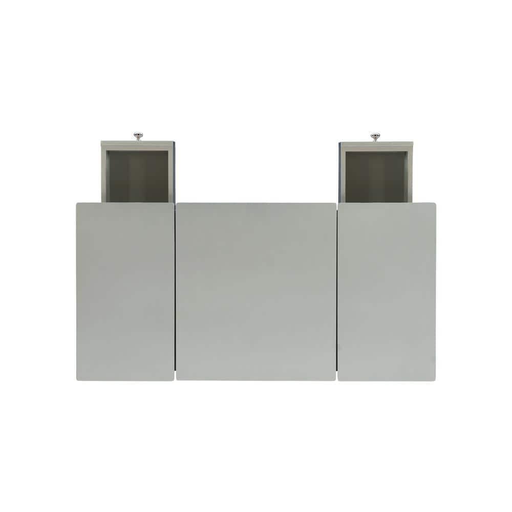 Traditional Wood Flip Up Mirror Drop Drawer Butterfly Vanity and Stool Silver - Linon