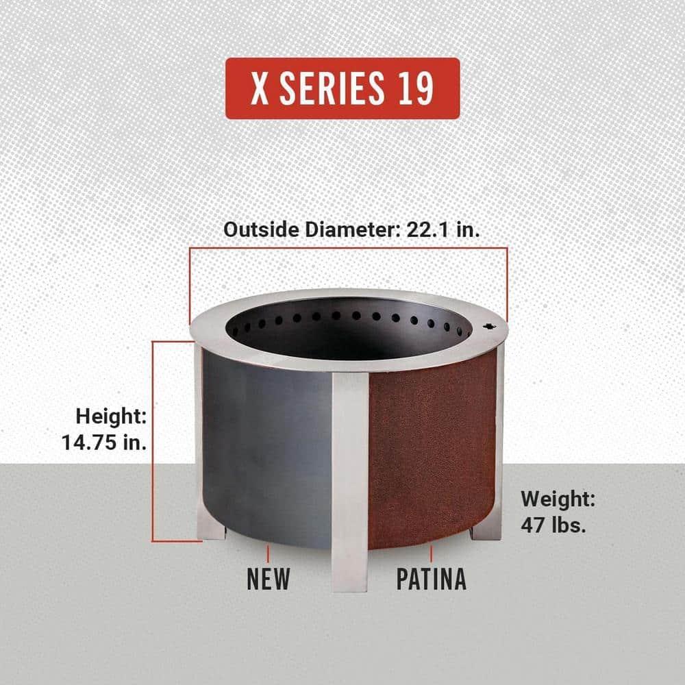 Breeo Smokeless FIrePit (X Series 19, Corten Steel) - 22.1" Smokeless Fire Pit for Outside - 47 lbs - Ideal for Families - Compatible with Wide Range of Breeo Accessories - Gifts for Dad