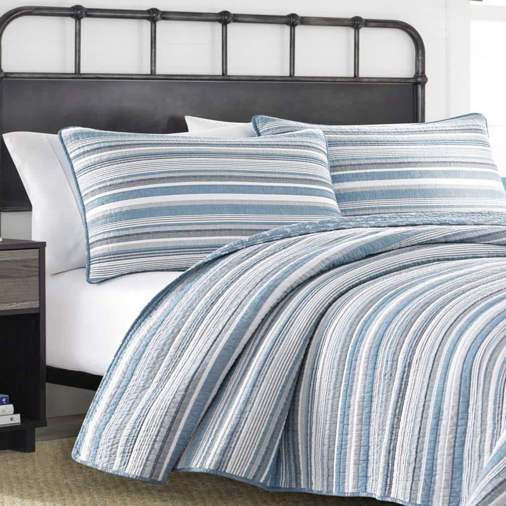 Nautica Nautica Jettison Cotton Reversible Blue Quilt Set