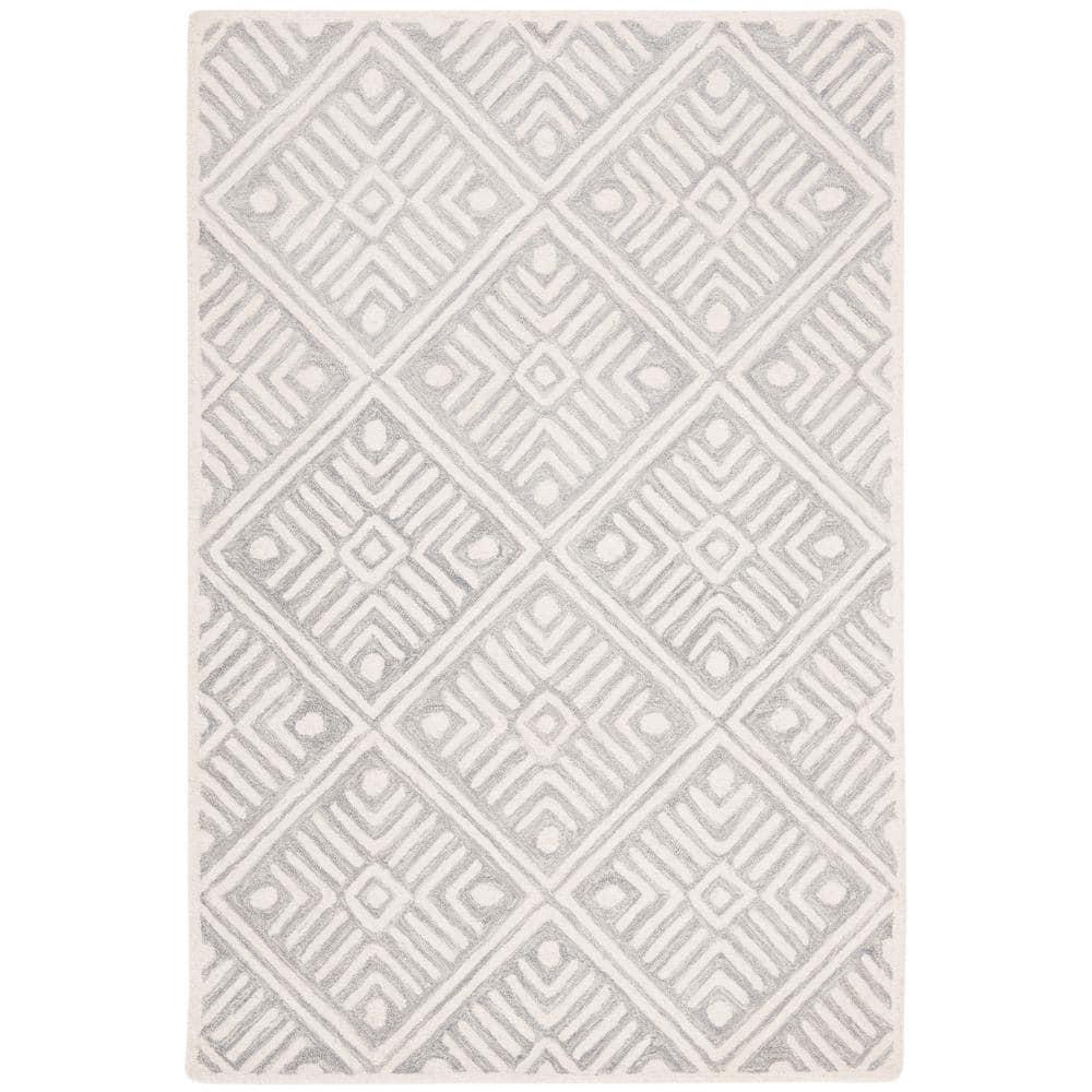 Micro-Loop MLP262 Hand Tufted Accent Rug - Grey/Ivory - 2'6"x4' - Safavieh.