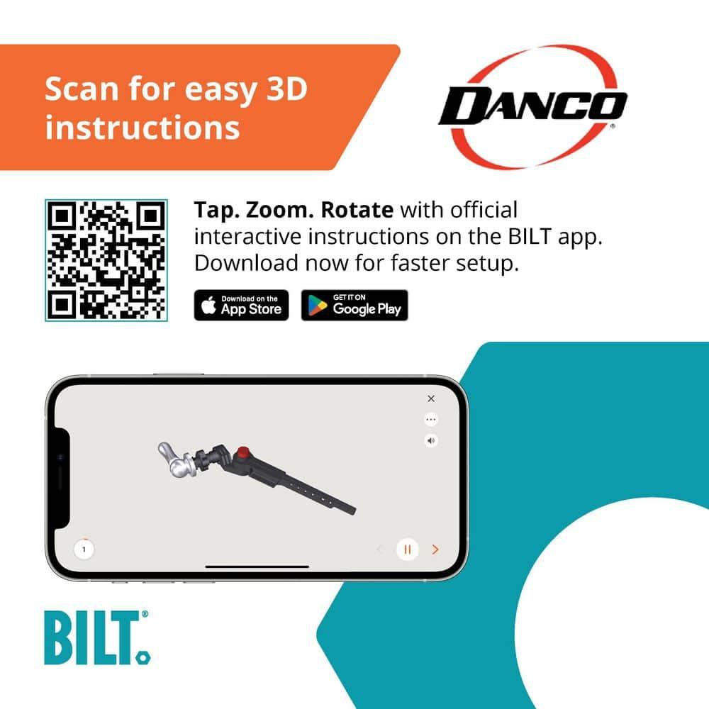 Danco Universal Blade Tank Lever Replacement Handle with Front/Side/Angle/Side/Vertical Mount in Matte Black (12052)