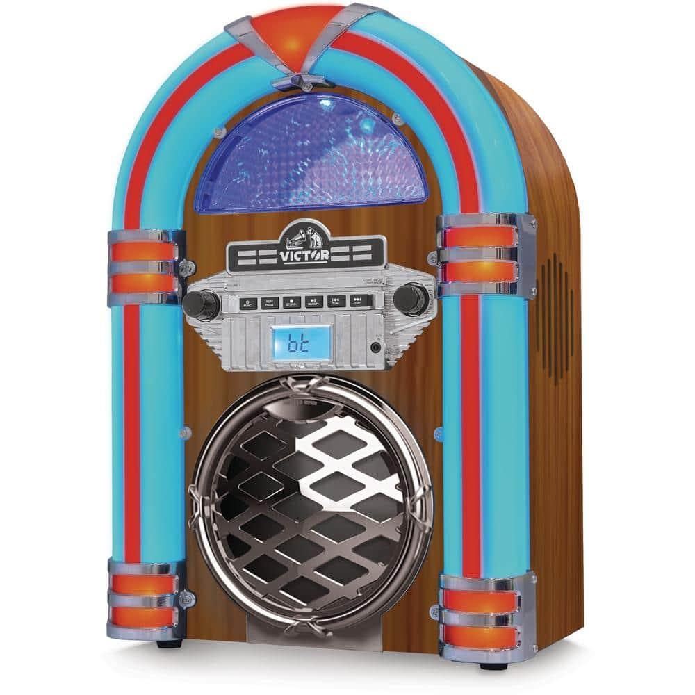 Victor Bluetooth CD Jukebox Speaker with FM Radio & Multicolor LED Lighting