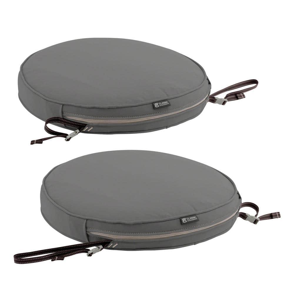 15" x 15" x 2" Montlake Fadesafe Round Patio Dining Seat Cushion Set: Water-Resistant, Zippered - Classic Accessories
