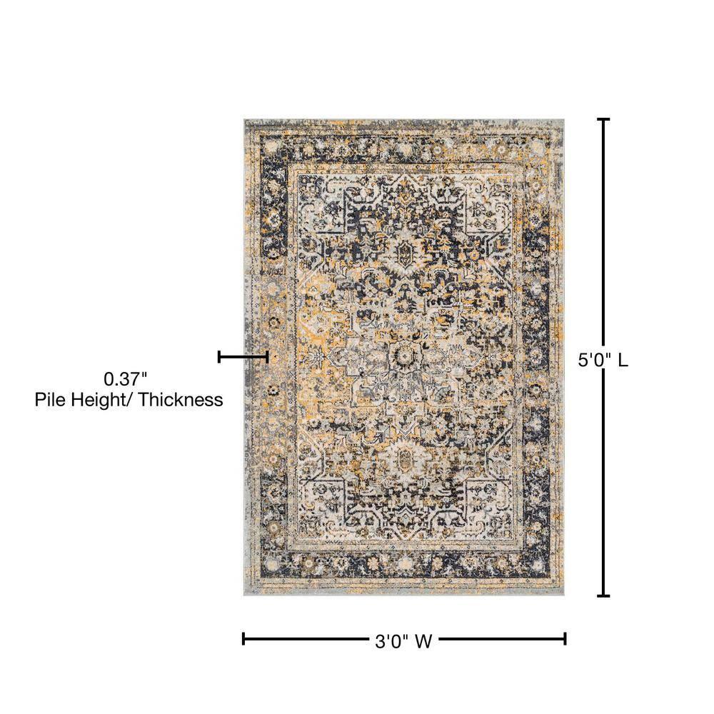 Nuloom Lilah Oriental/Persian 3x5 Accent Indoor Area Rug for Living Room Bedroom Dining Room Entryway Kitchen, Gold/Multicolor