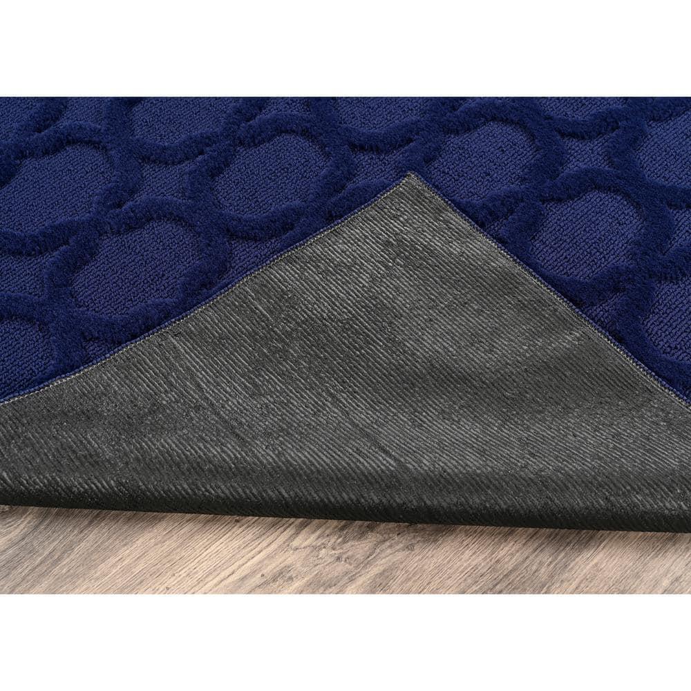 Garland Rug Garden Trellis Polypropylene Navy Square Indoor/Outdoor Area Rug, 6' x 6'