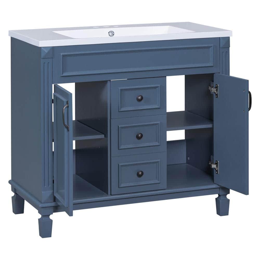 36" Bathroom Vanity with Single Sink Combo - Modern Bathroom Sink Cabinet with Storage, Undermount Sink Cabinet with Soft Closing Drawers