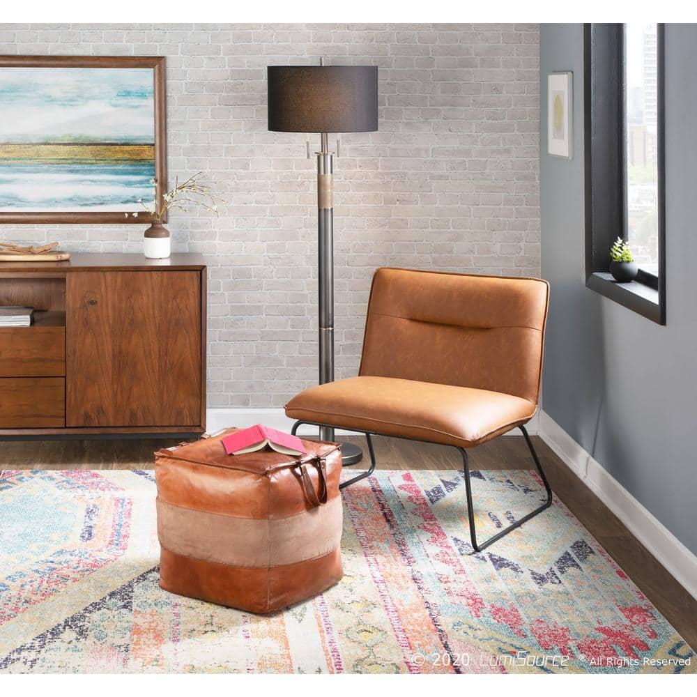 Spencer Faux Leather Armless Lounge Chair