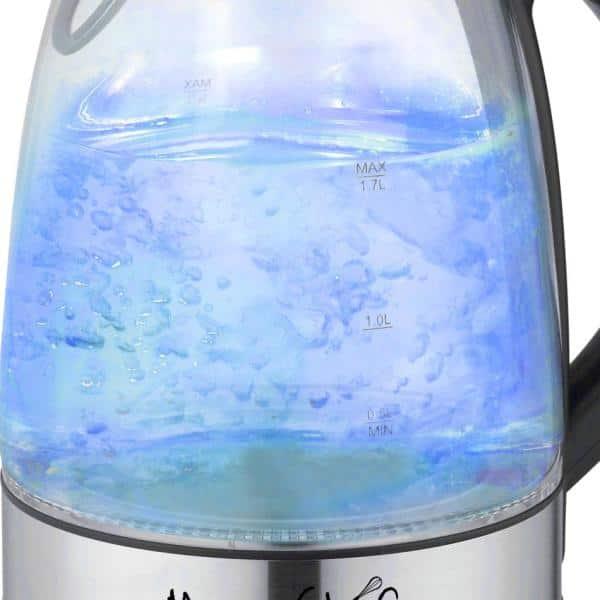 MegaChef 1.7Lt. Glass and Stainless Steel Electric Tea Kettle