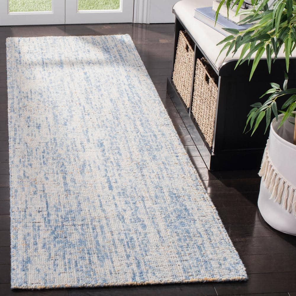 Abstract ABT468 Handmade Indoor Runner - Dark Blue/Rust - 2'-3"x12' - Safavieh