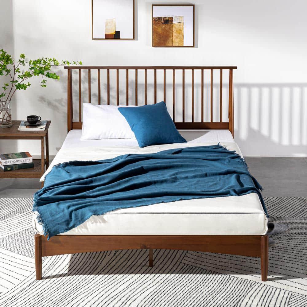 Rashay Mid-Century Modern Solid Wood Spindle Platform Bed