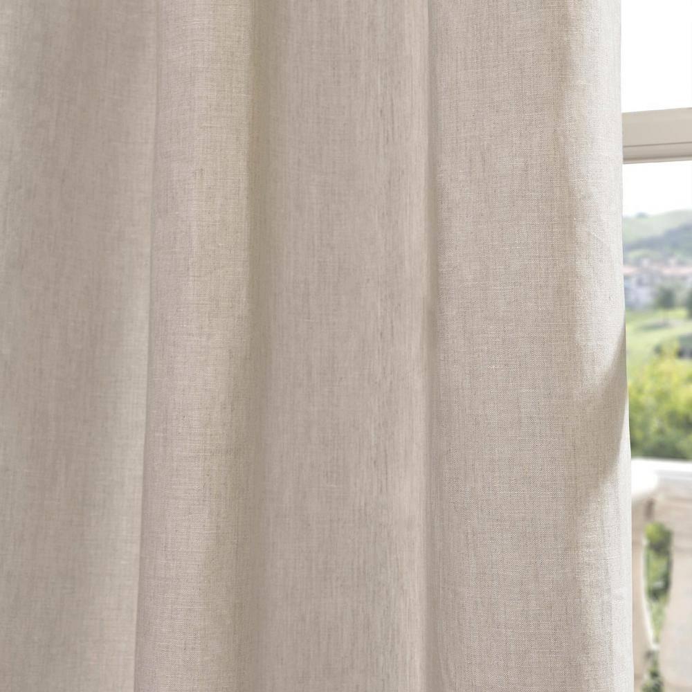 Exclusive Fabrics  Signature French Linen Sheer Curtain (1 Panel) 50 X 120 - Birch