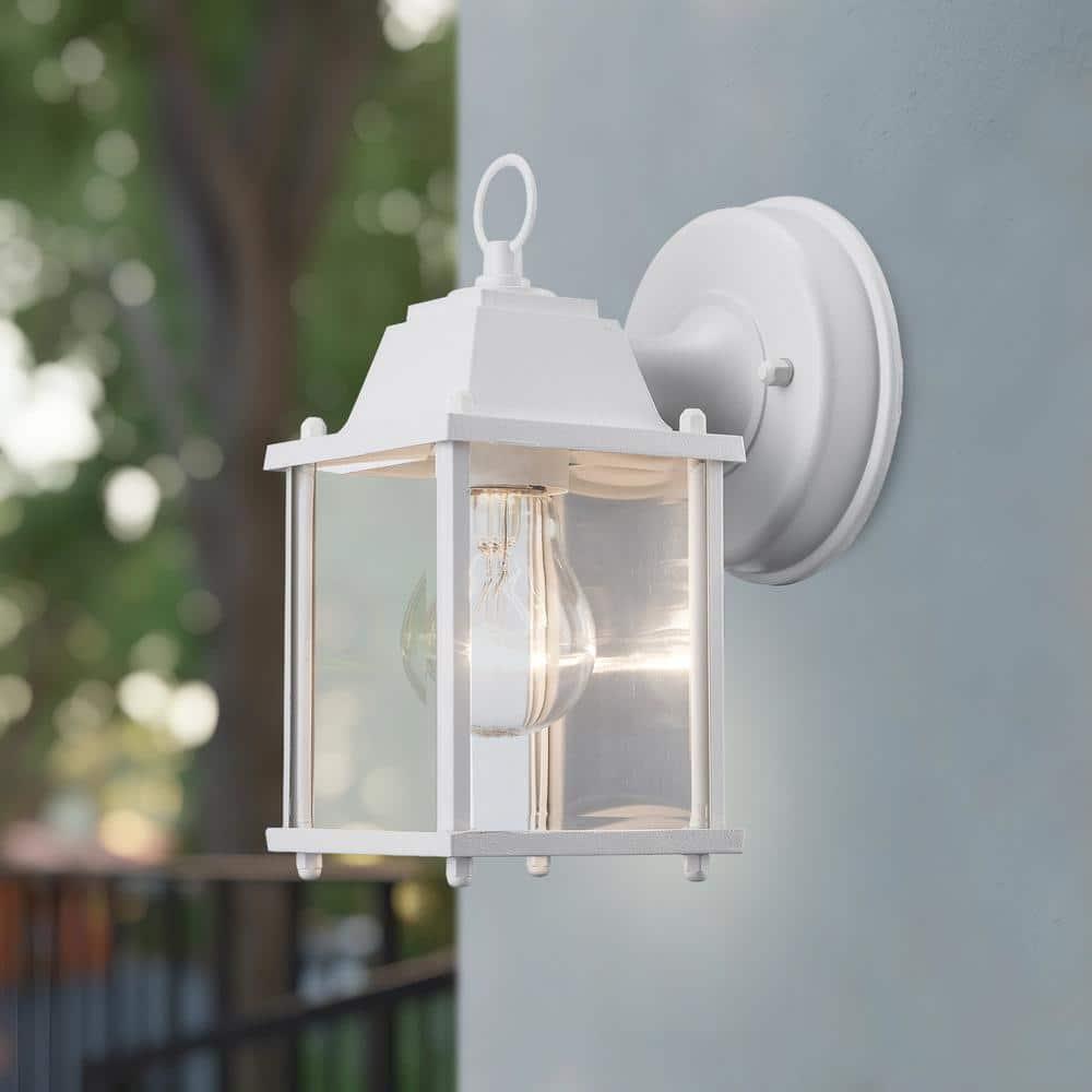 Trans Globe Lighting 40455 Purisima Mission 1 Light Lantern Outdoor Wall Sconce - White