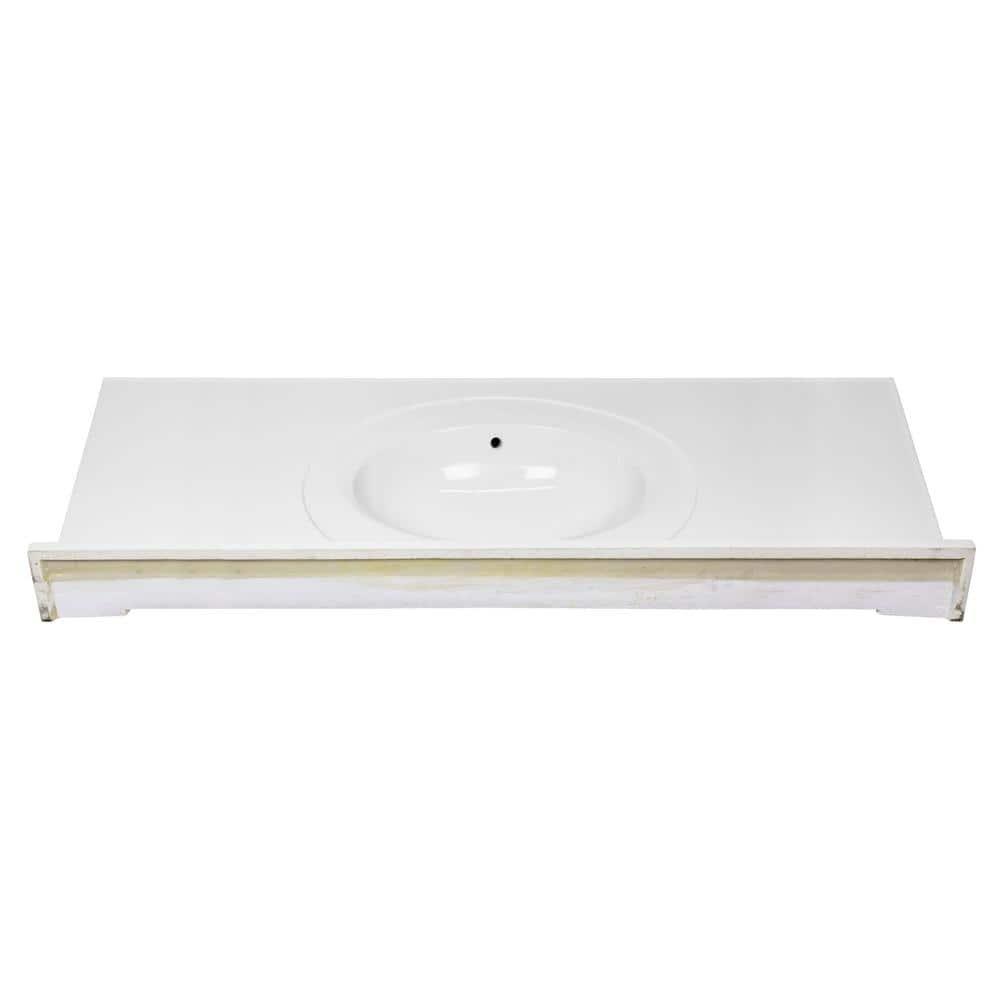 Design House  Cultured Marble Vanity Top in Solid White, 49-Inch x 22-Inch