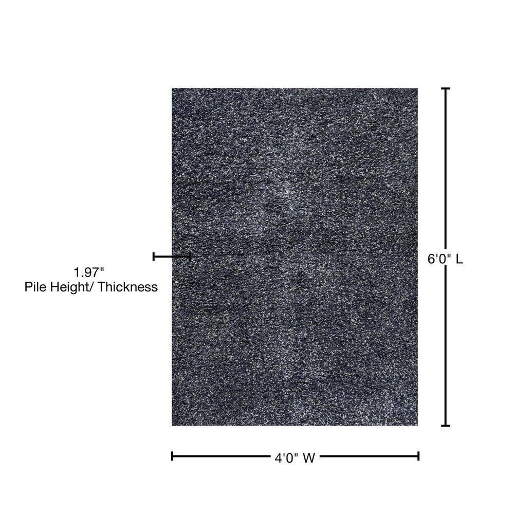 4'x6' Mercer Shag Plush Area Rug, Denim - JONATHAN Y