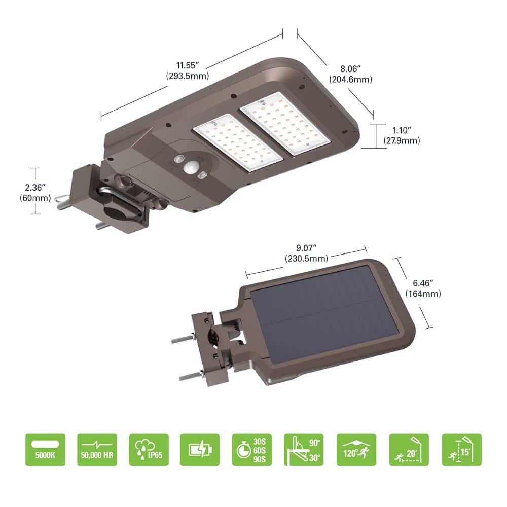 1 - Head LED Solar Powered Dusk to Dawn Outdoor Security Flood Light with Motion Sensor