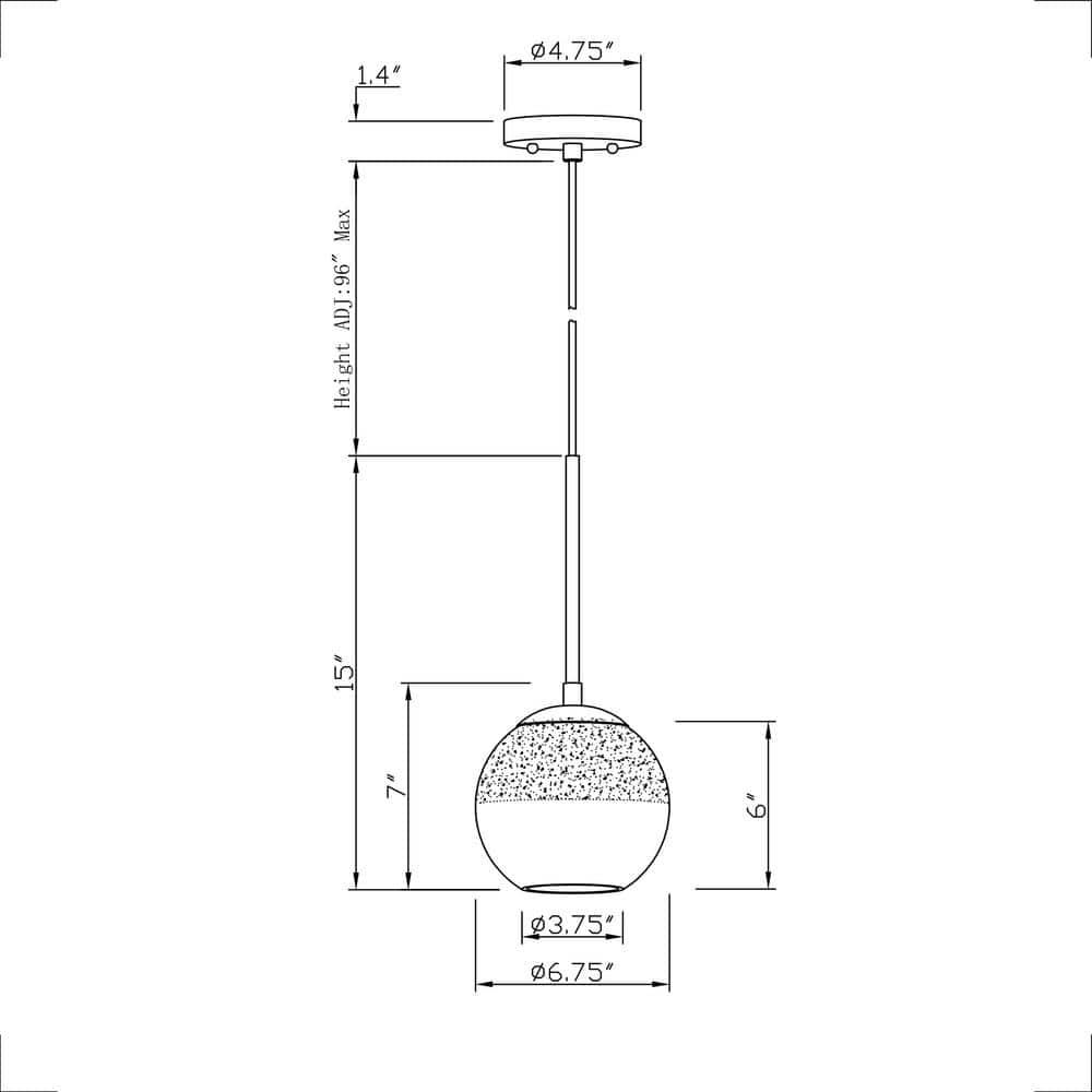 Forte Lighting 2751-01 Callisto 7" Wide Mini Pendant - Black
