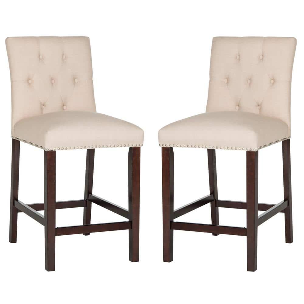 Norah Counter Stool (Set of 2) - FOX6209 - Beige - Safavieh Couture