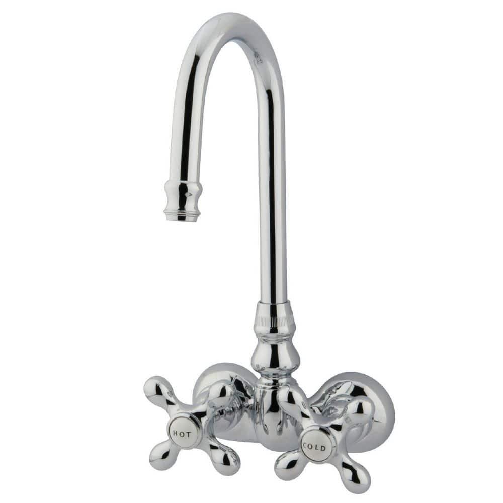 Kingston Brass Vintage Two-Handle 2-Hole Tub Wall Mount Clawfoot Tub Faucet