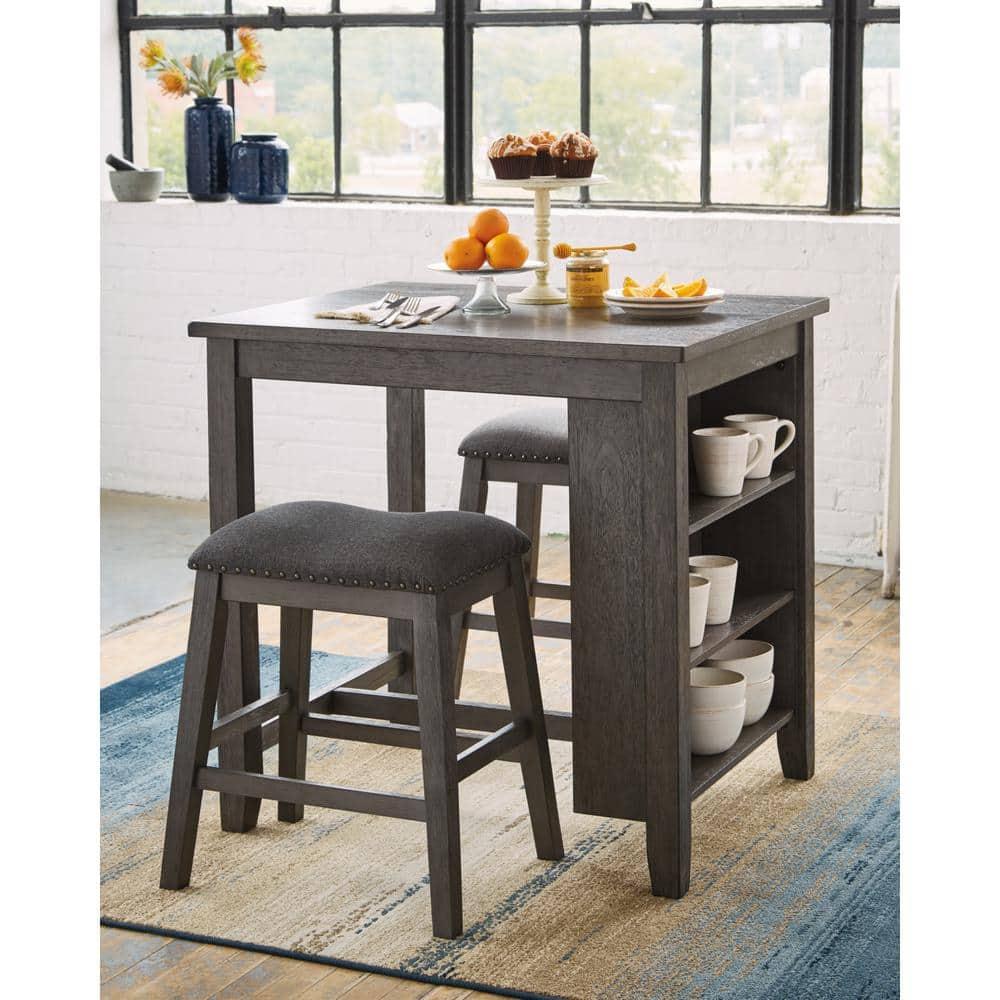 Set of 3 Caitbrook Counter Height Dining Table and Bar Stools Gray - Signature Design by Ashley