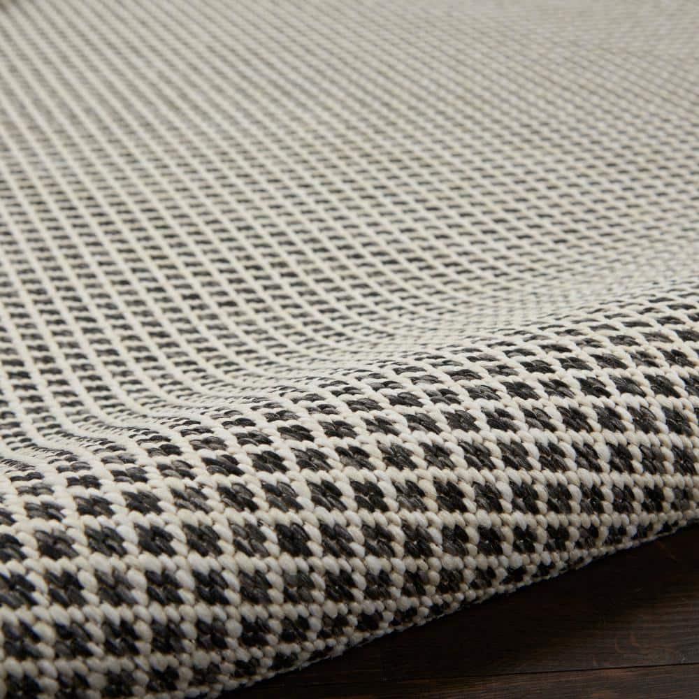 Nourison Courtyard COU01 Indoor/outdoor Area Rug - Ivory Charcoal 2' x 3'