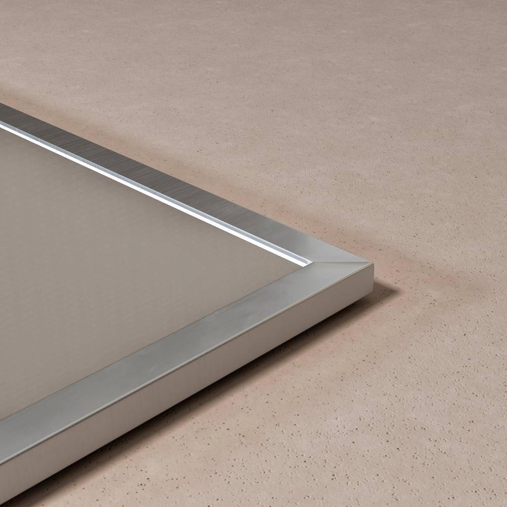 Eviva Sax 57X20 Brushed Metal Frame Bathroom Wall Mirror