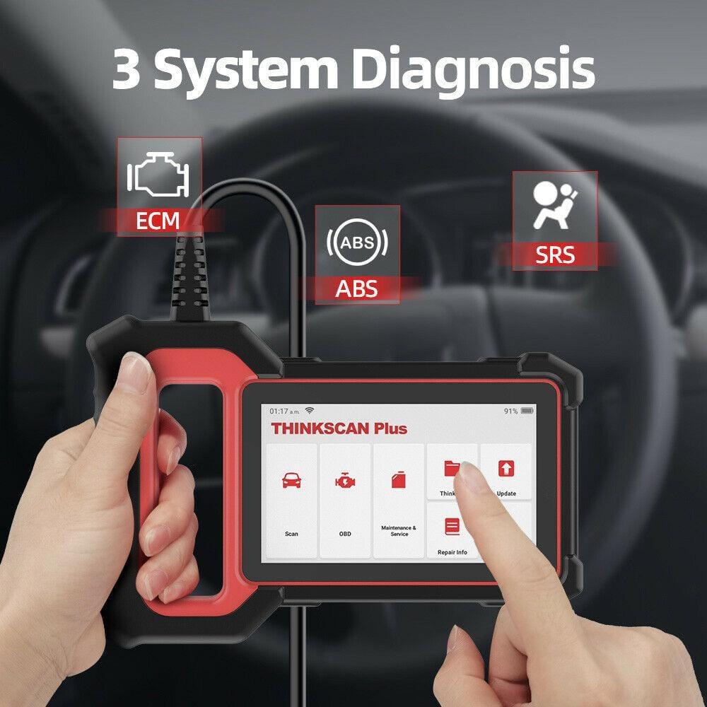 THINKSCAN PLUS S2 - OBD2 Car Diagnostic Scanner with 3 System Reset Functions Check Engine/ABS/SRS Code Readers Diagnostic Tool