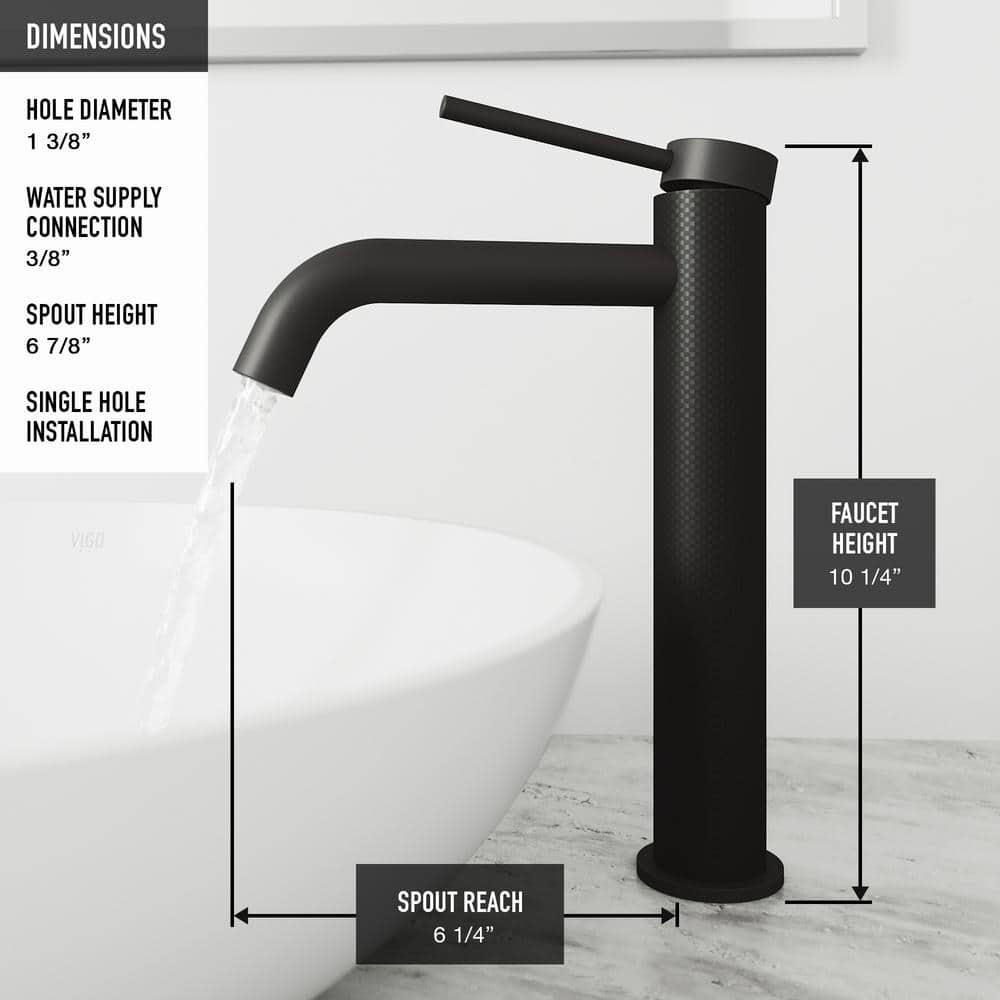 Lexington Single Handle Single-Hole Bathroom Vessel Faucet with Carbon Fiber
