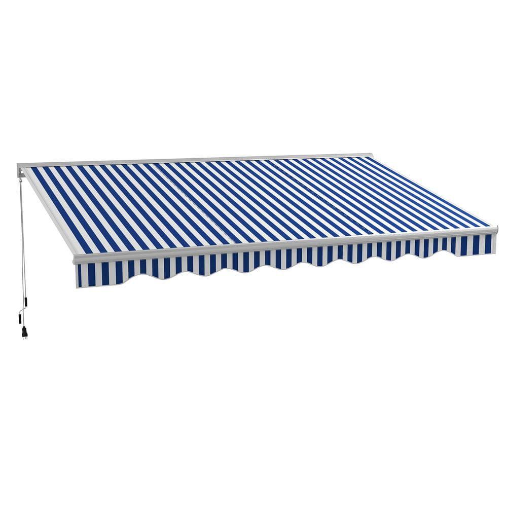 Outsunny Polyester Cover Retractable Patio Awning