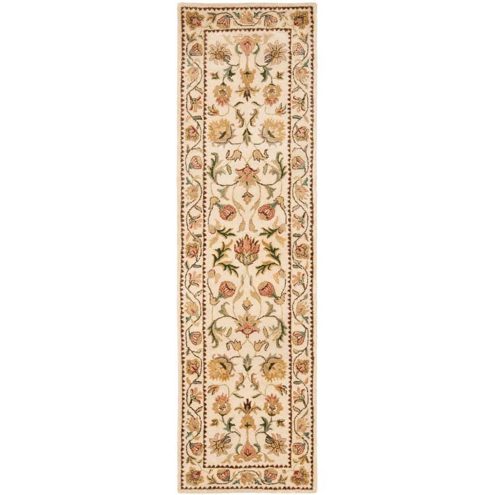 SAFAVIEH Bergama Michayla Oriental Wool Runner Rug, Ivory, 2'3" x 8'