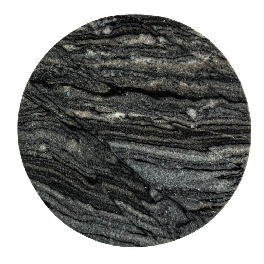 11 in. Gray Marble Round Cheese and Cutting Board