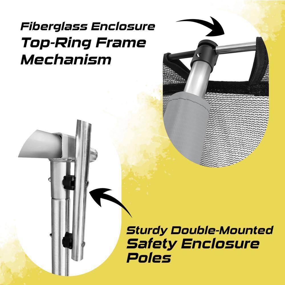 Moxie Machrus Moxie Pumpkin-Shaped Outdoor Trampoline Set w/ Premium Top-Ring Frame Safety Enclosure, 8 FT