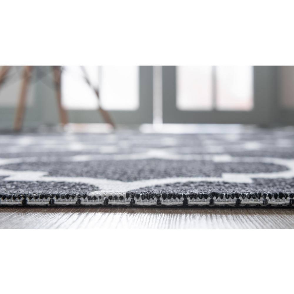 Unique Loom Decatur Collection Area Rug - Trellis (2' x 8' Runner Black/Ivory)
