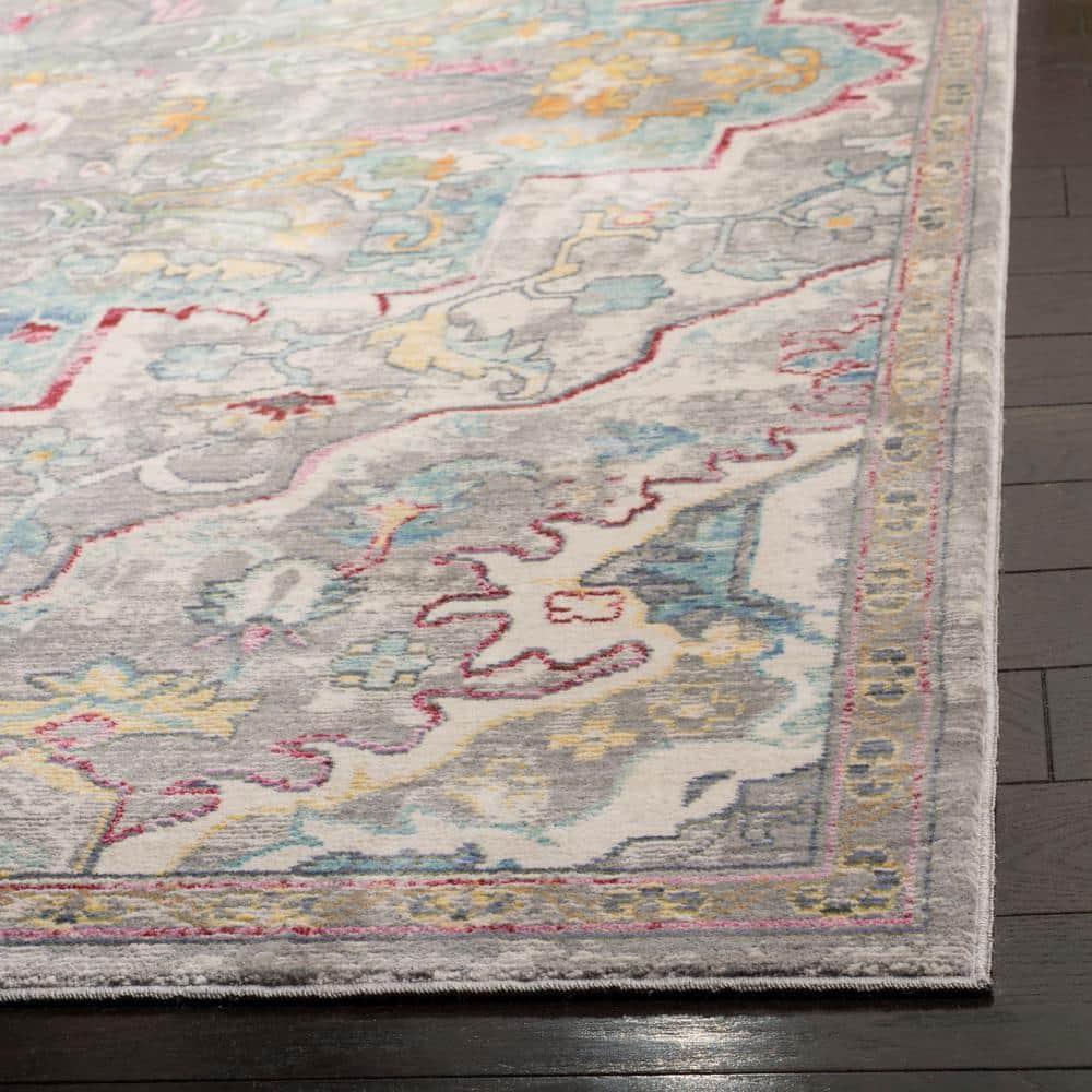 Mystique MYS921 Power Loomed Area Rug - Grey/Light Blue - 8'x10' - Safavieh.