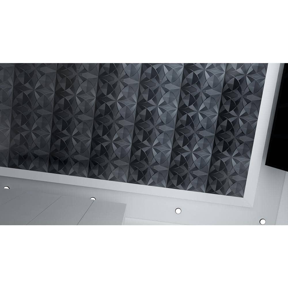 Black Floral PVC Decorative Ceiling Tile 24.61" x 24.61"