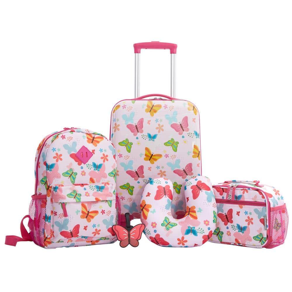 Travelers Club Kids' 5pc Hardside Checked Spinner Luggage Set - Ice Cream