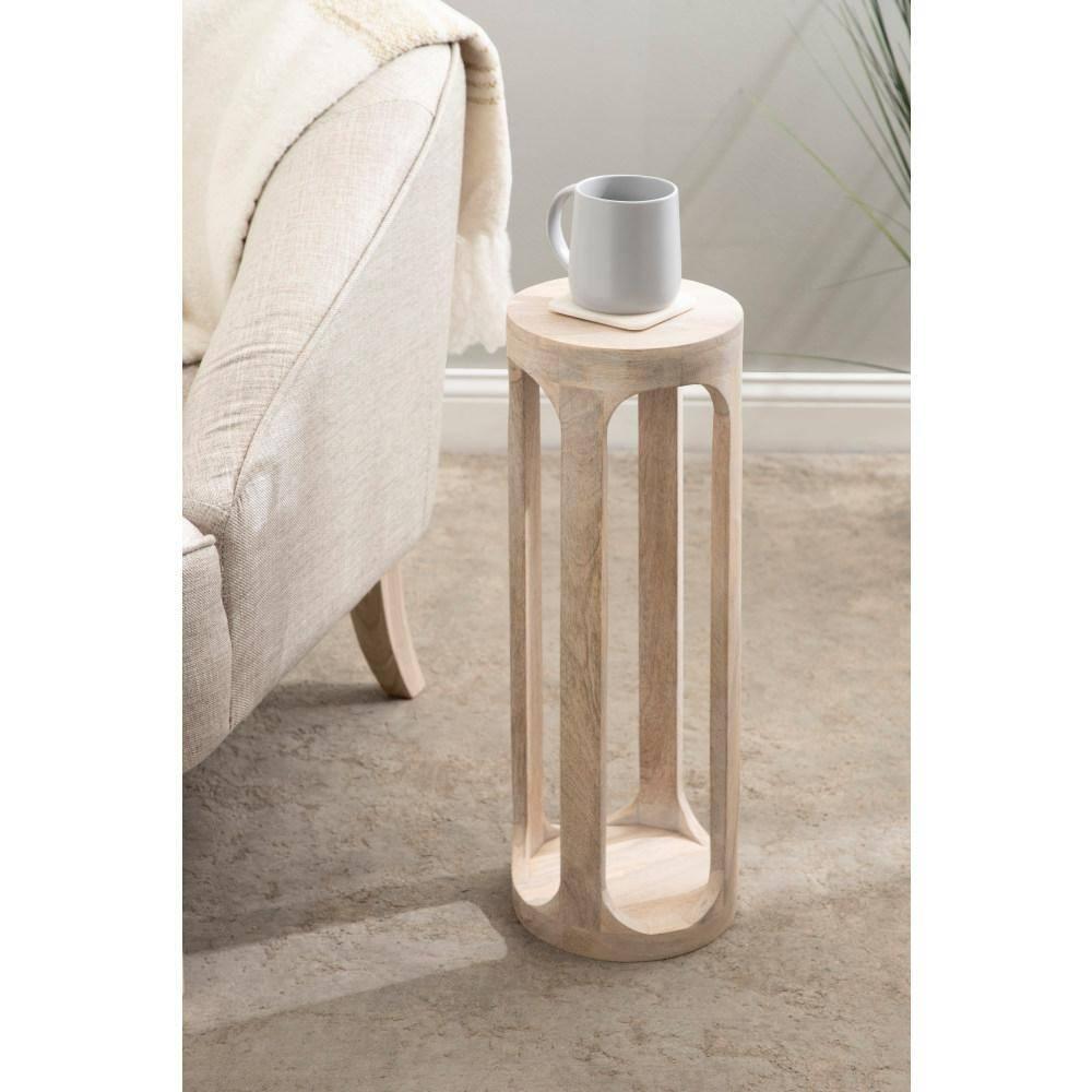 Kate and Laurel Dahl Round Wood Drink Table, 8x8x23, White