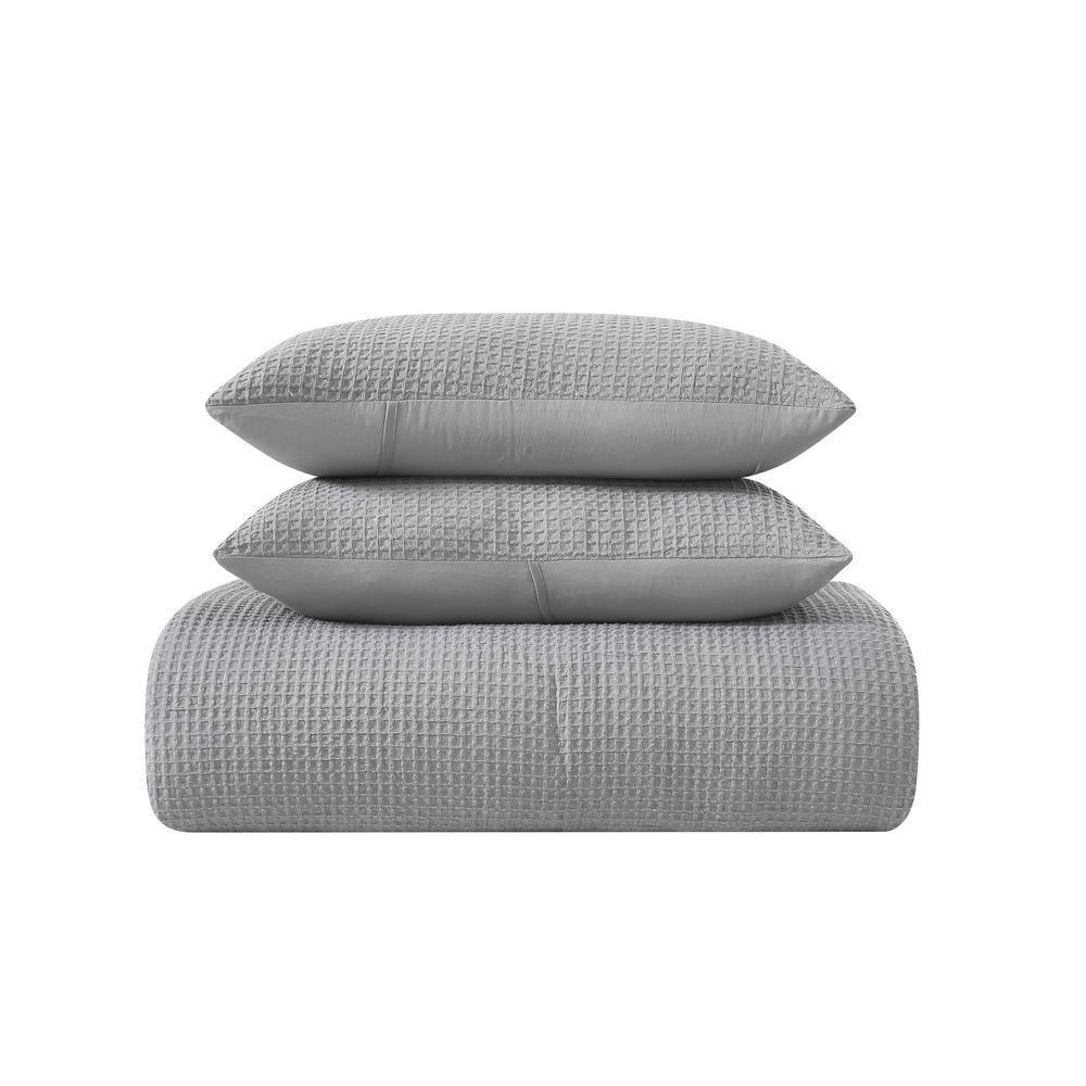 Textured Waffle Weave Comforter Set