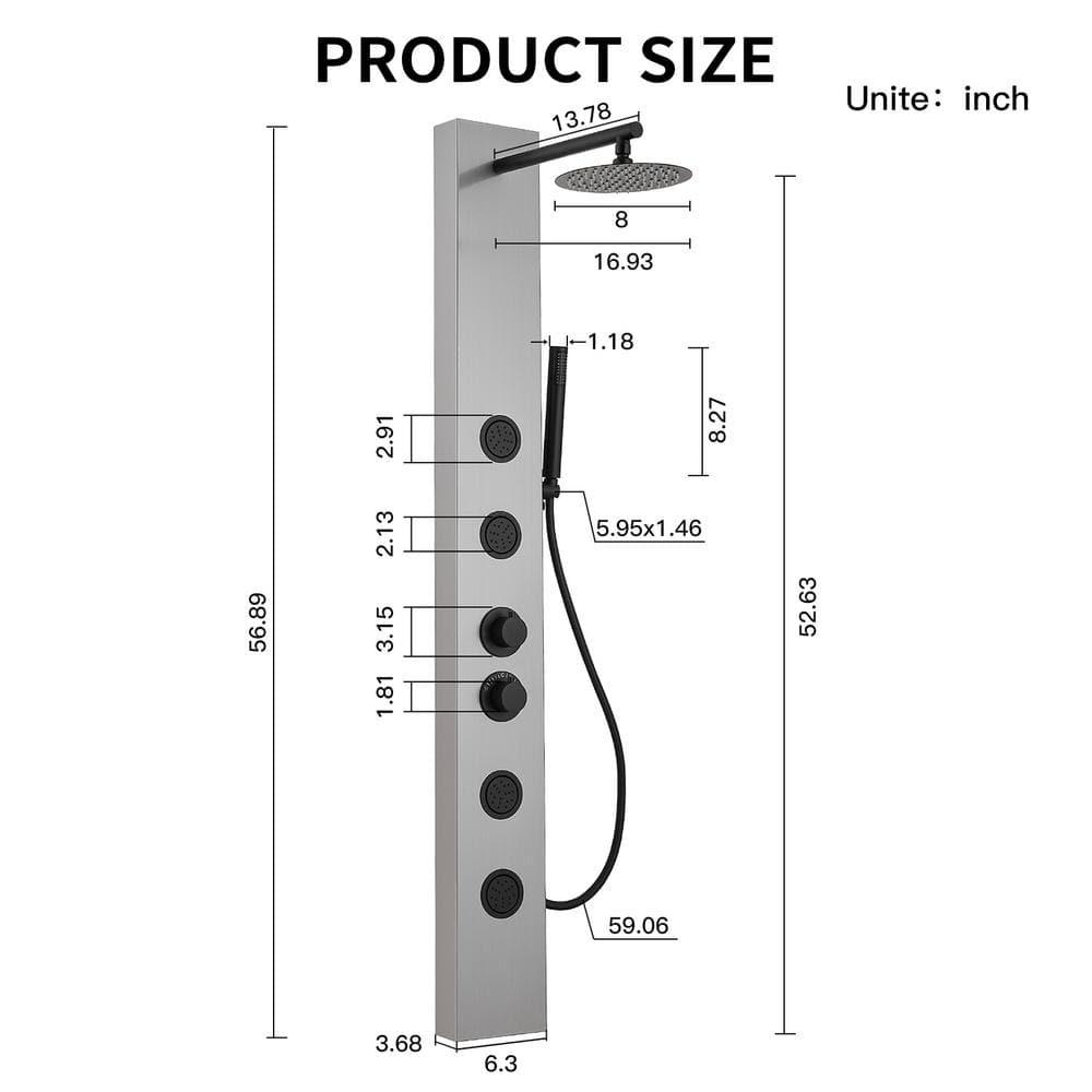 52.36'' Shower Panel with Adjustable Shower Head