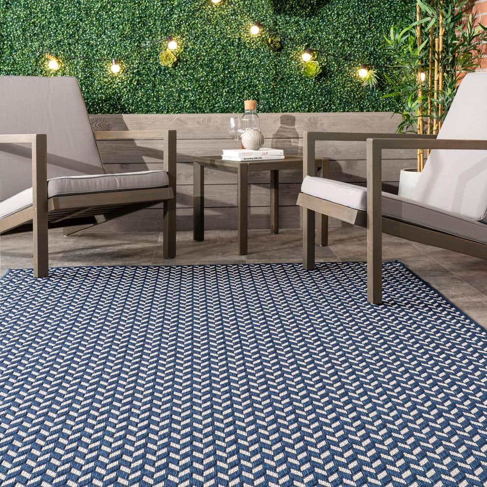 Nuloom Camryn Herringbone Indoor/Outdoor Area Rug, 5' x 8', Navy