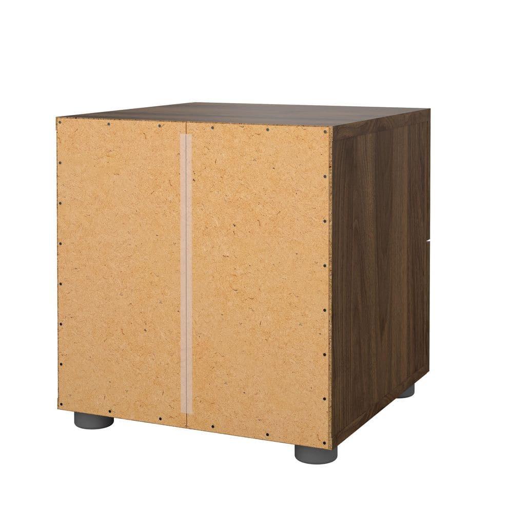 Tvilum Loft 2 Drawer Bedroom Nightstand for Adults, Walnut