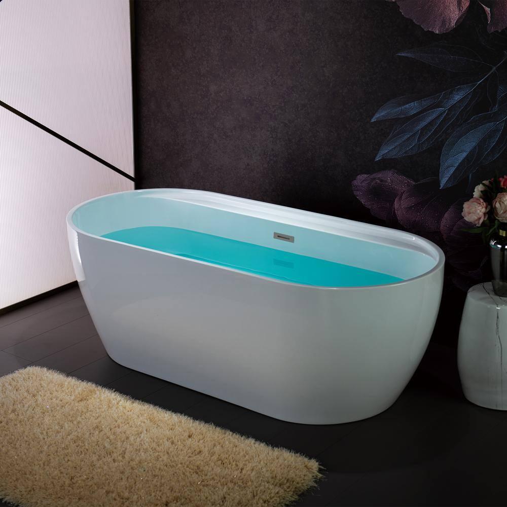 67" x 31.5" Freestanding Soaking Acrylic Bathtub